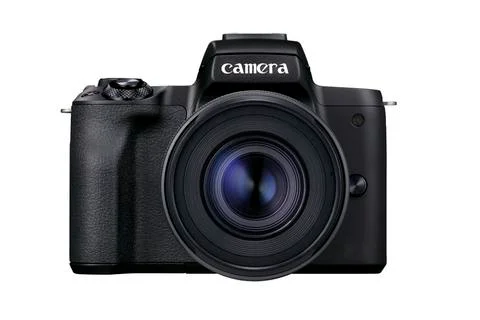 Black colored camera closeup for sell Stock Illustration