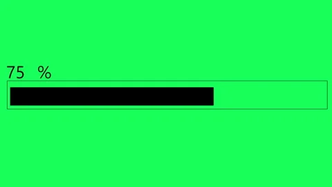 Black-colored progress bar animated on green screen. Animation of a progress bar Stockbeeldmateriaal 245923407