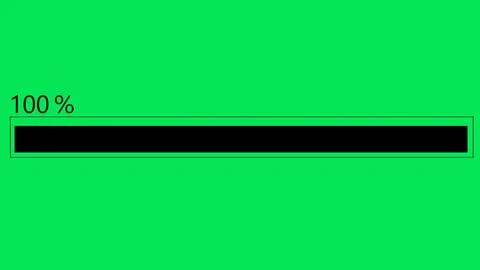Black-colored progress bar animated on green screen. Animation of a progres.. Stock Illustration