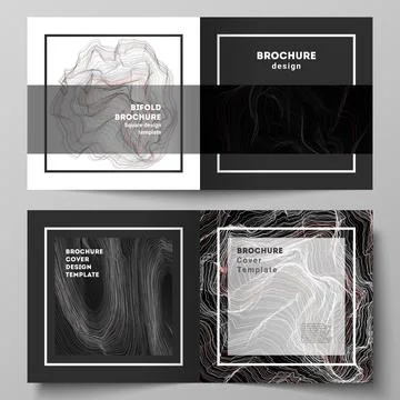 The black colored vector illustration of editable layout of two covers templates Stock Illustration