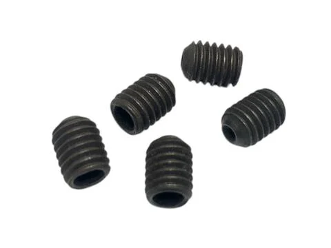 Black colour hex socket set screws Stock Photos
