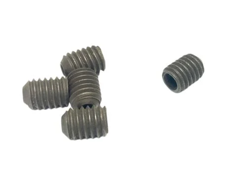 Black colour hex socket set screws Stock Photos