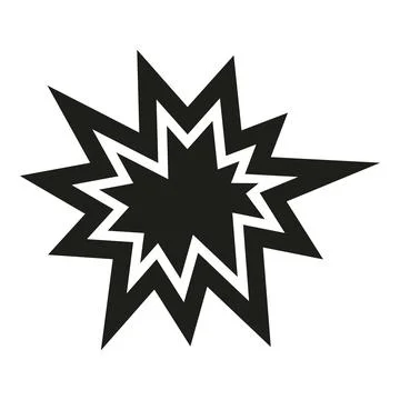 Black comic explosion burst boom graphic icon Illustrazione stock