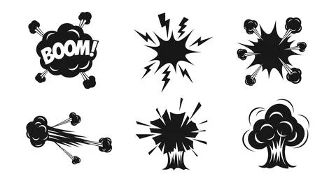 Black comic explosion effects Illustrazione stock