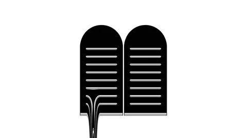 Black The commandments icon isolated on white background. Gods law concept. 4K Video stock 233955720