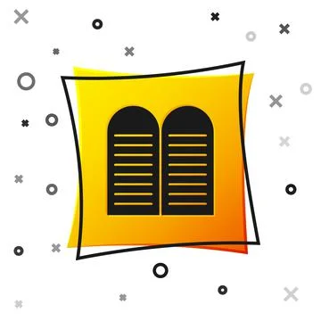 Black The commandments icon isolated on white background. Gods law concept Illustrazione stock