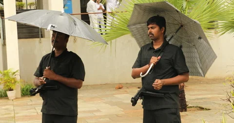 Black Commando with gun 스톡 동영상 281216023