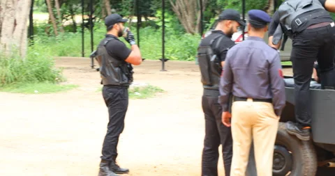 Black Commando on a jeep Stock Footage 317554799