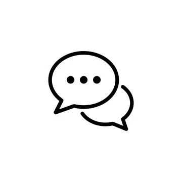 Black Comment stroke icon vector Stock Illustration