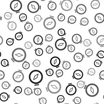 Black Compass icon isolated seamless pattern on white background. Windrose .. Stock Illustration