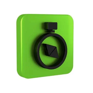 Black Compass icon isolated on transparent background. Windrose navigation .. Stock Illustration