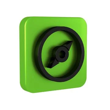 Black Compass icon isolated on transparent background. Windrose navigation .. Stock Illustration