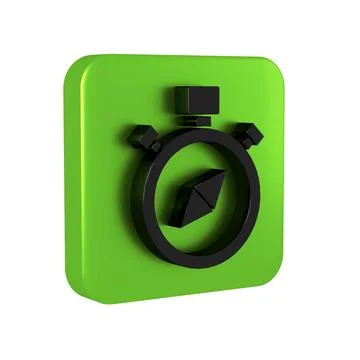 Black Compass icon isolated on transparent background. Windrose navigation .. Stock Illustration