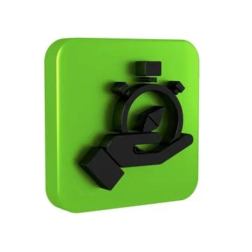 Black Compass icon isolated on transparent background. Windrose navigation .. Stock Illustration