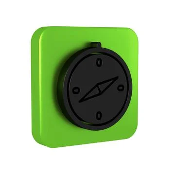 Black Compass icon isolated on transparent background. Windrose navigation .. Stock Illustration