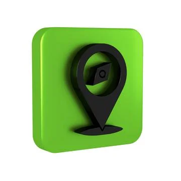 Black Compass icon isolated on transparent background. Windrose navigation .. Stock Illustration