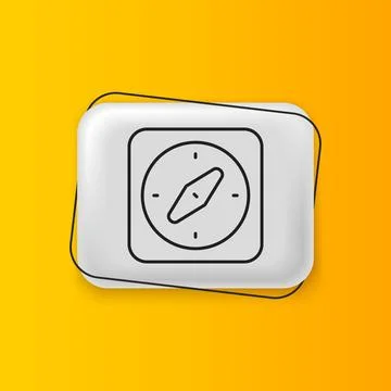 Black Compass icon isolated on yellow background. Windrose navigation symbo.. Stock Illustration