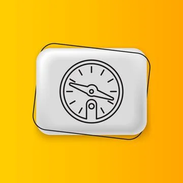 Black Compass icon isolated on yellow background. Windrose navigation symbo.. Illustrazione stock