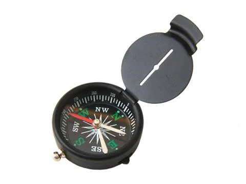 Black compass isolated on white background Stock Photos