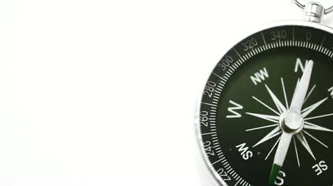 Black compass pointing north. Stock Footage