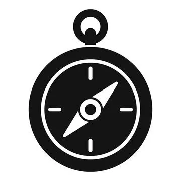 Black compass pointing north showing direction Stock Illustration