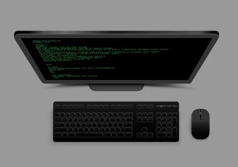 Black computer from above 스톡 일러스트