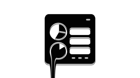 Black Computer api interface icon isolated on white background. Application Stock Footage 233980245