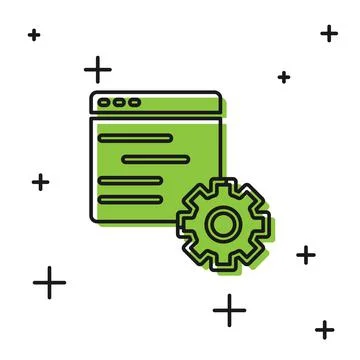 Black Computer api interface icon isolated on white background. Application Stock Illustration