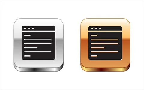 Black Computer api interface icon isolated on white background. Application Stock Illustration