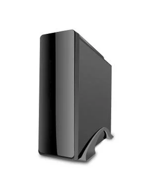 Black computer case isolated on white Stock Photos