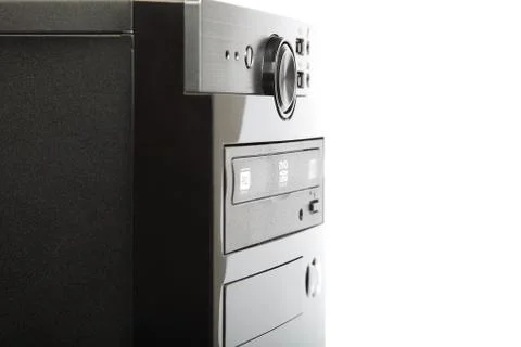 Black computer case on a white background. Stock Photos