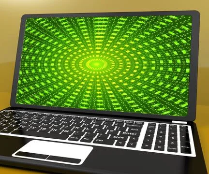 Black Computer On Desk With White Copyspace イラスト素材