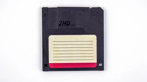 Black computer diskette on white background, isolated, mock up 스톡 사진