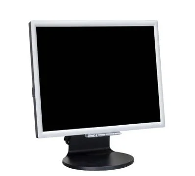 Black computer display isolated on white background Stock Photos