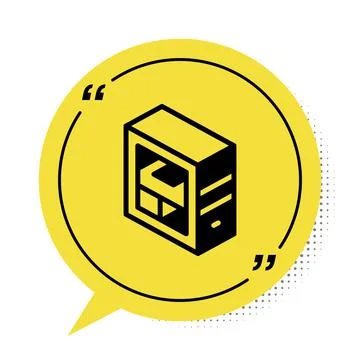 Black Computer icon isolated on white background. PC component sign. Yellow Stock-Illustration
