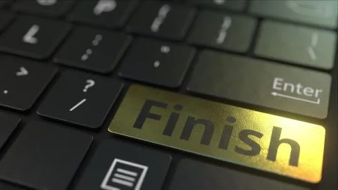 Black computer keyboard and gold finish key. Conceptual 3D rendering イラスト素材