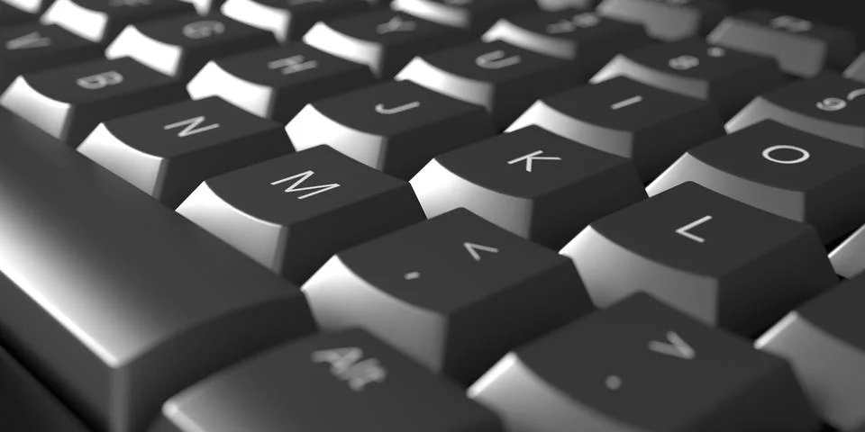 Black computer keyboard close-up full frame 스톡 일러스트
