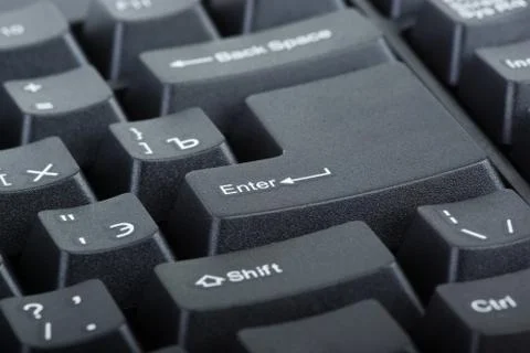 Black computer keyboard close-up Stock Photos