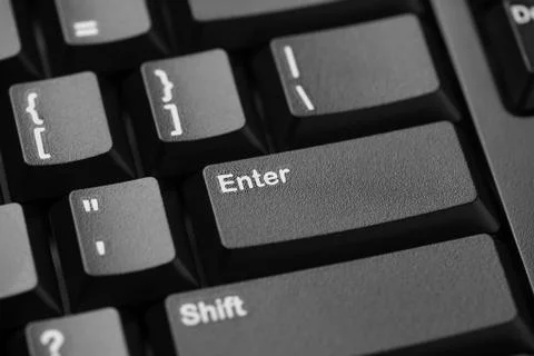 Black computer keyboard close-up Stock Photos