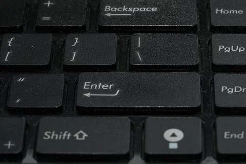The black computer keyboard close up Stock Photos