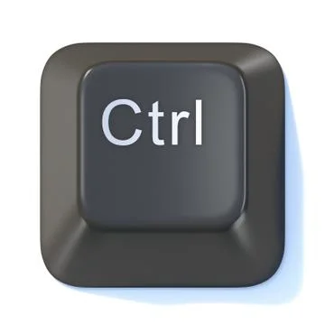 Black computer keyboard CTRL key 3D Illustrazione stock
