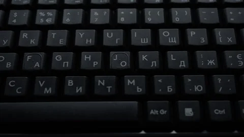 Black computer keyboard with English layout close-up. Stock-Footage 306946752