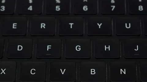 Black computer keyboard with English layout close-up. View from above. Stock Footage 307556392