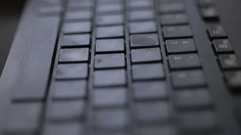 Black Computer Keyboard Focus Rack From One End To The Other Stock-Footage 150597872