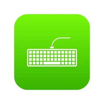 Black computer keyboard icon digital green Illustrazione stock