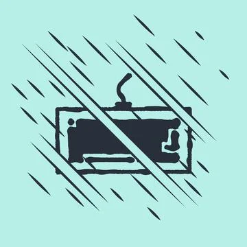 Black Computer keyboard icon isolated on green background. PC component sign Illustrazione stock