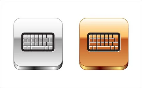 Black Computer keyboard icon isolated on white background. PC component sign Stock-Illustration