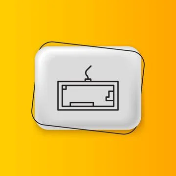 Black Computer keyboard icon isolated on yellow background. PC component si.. Stock-Illustration