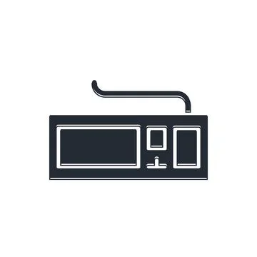 Black Computer keyboard icon isolated on white background. PC component sig.. 스톡 일러스트