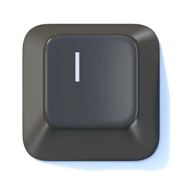 Black computer keyboard key Letter I 3D Illustrazione stock
